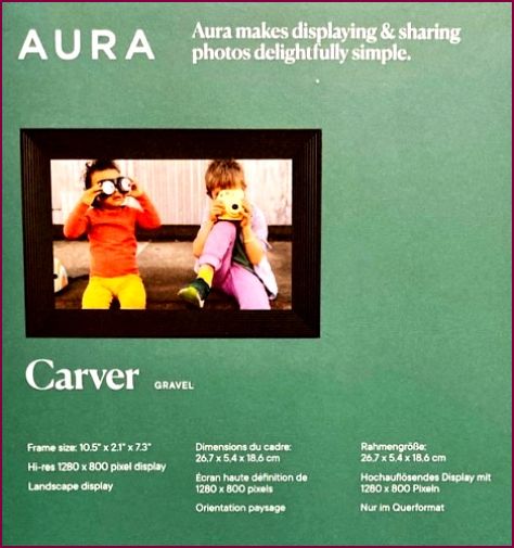 Aura Frames Carver - Digitaler Bilderrahmen - Gravel