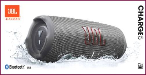 JBL Charge 5 - tragbarer Bluetooth Lautsprecher - Grau